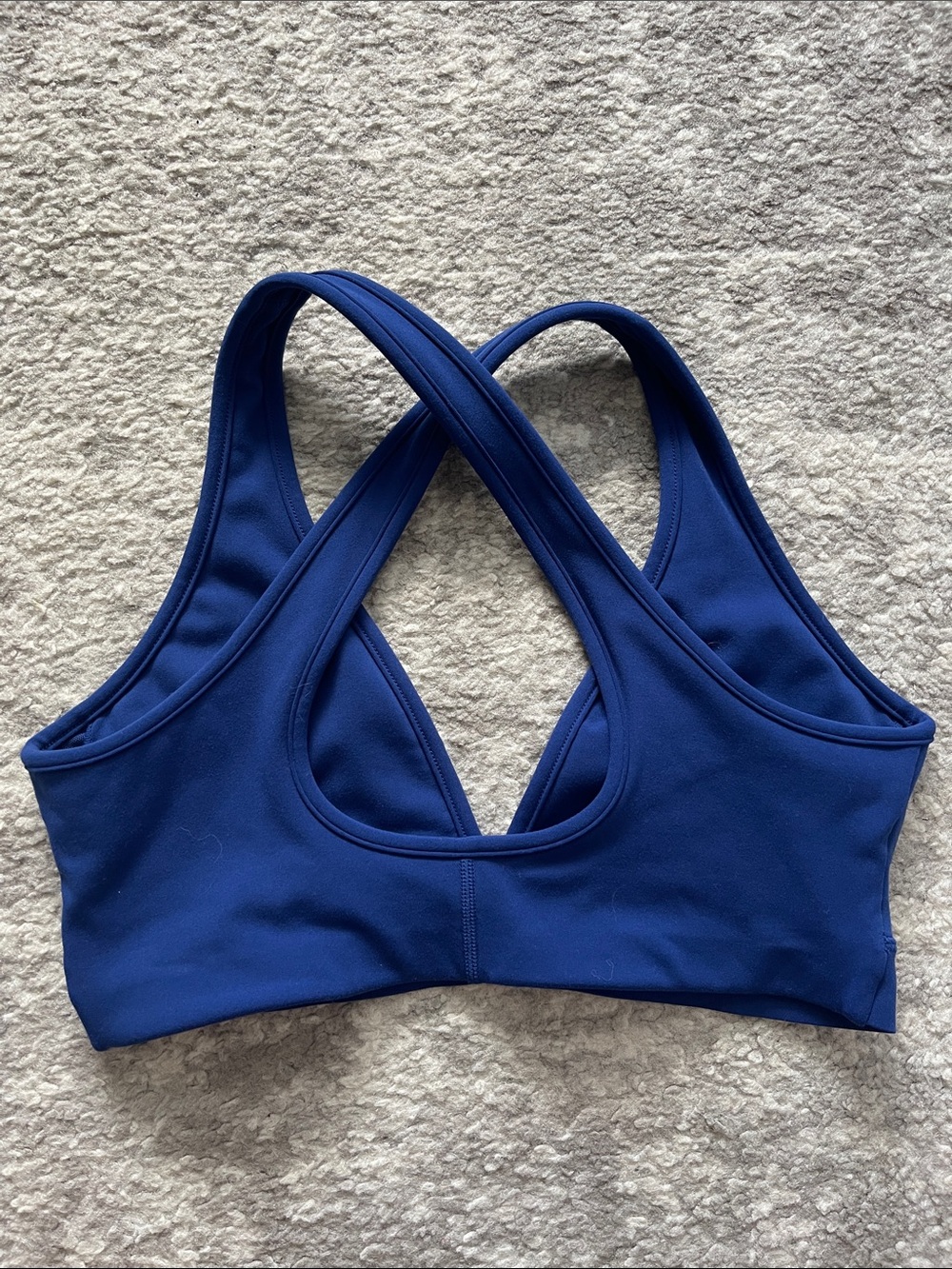 LSKD Stamina cross back check Sports Bra cobalt blue small - Picture 3 of 6